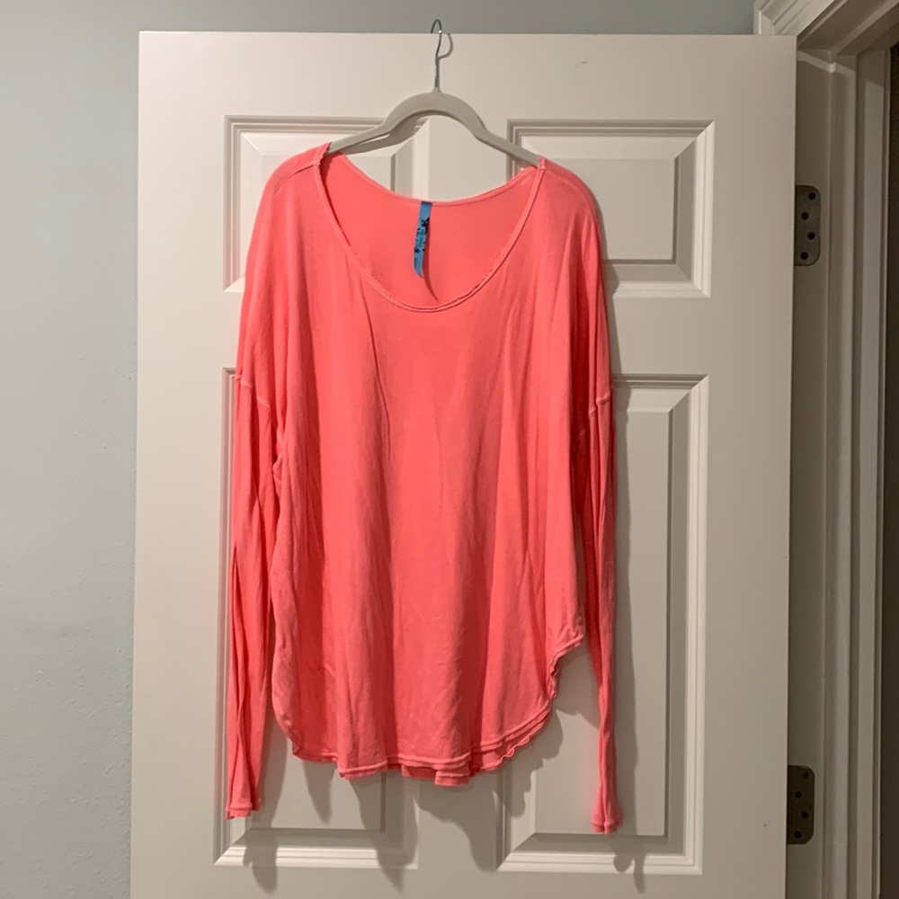 Free People Oversized Long Sleeve Tee Shirt
